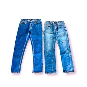 RVCA Daggers 33 and RVCA Chevron 32 denim pants.